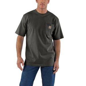 Camiseta Carhartt Loose Fit Heavyweight Sleeve Pocket Hombre Grises | RFQBNC-549