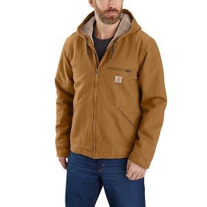 Chaquetas Carhartt Relaxed Fit Washed Duck Sherpa-Forro - 3 Warmest Rating Hombre Marrom | WPIMGF-304