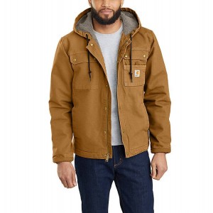 Chaquetas Carhartt Relaxed Fit Washed Duck Sherpa-Forro Utility Hombre Marrom | NHFERG-407