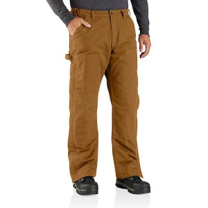 Pantalones Aislamiento Carhartt Loose Fit Washed Duck Hombre Marrom | SDJULW-657